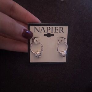 NEW NAPIER LEVER BACK PIERCED CIRCLE & Knott EARRINGS